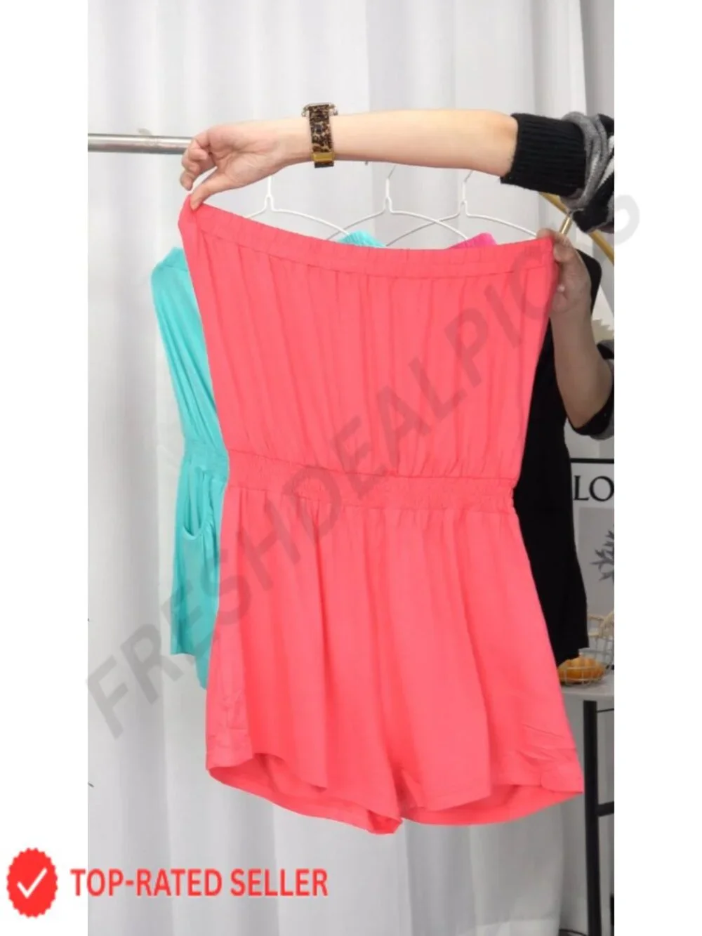Strapless Romper Shorts Summer Vacation Jumpsuit Tube Top Resort Wear Casual